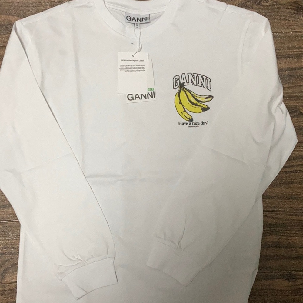 Women’s Ganni banana Pattern Long top size Small